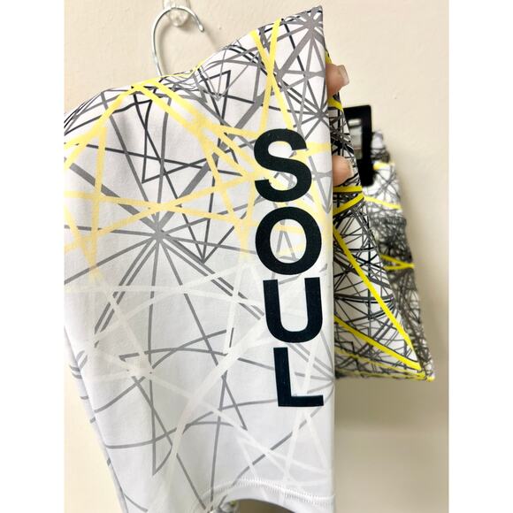 SoulCycle Spoke Pattern High Rise 3/4 Length Leggings White Multi Women's XS - Picture 2 of 5